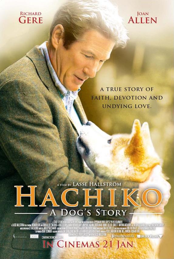 Poster for 2009 movie Hachi: A Dog's Tale