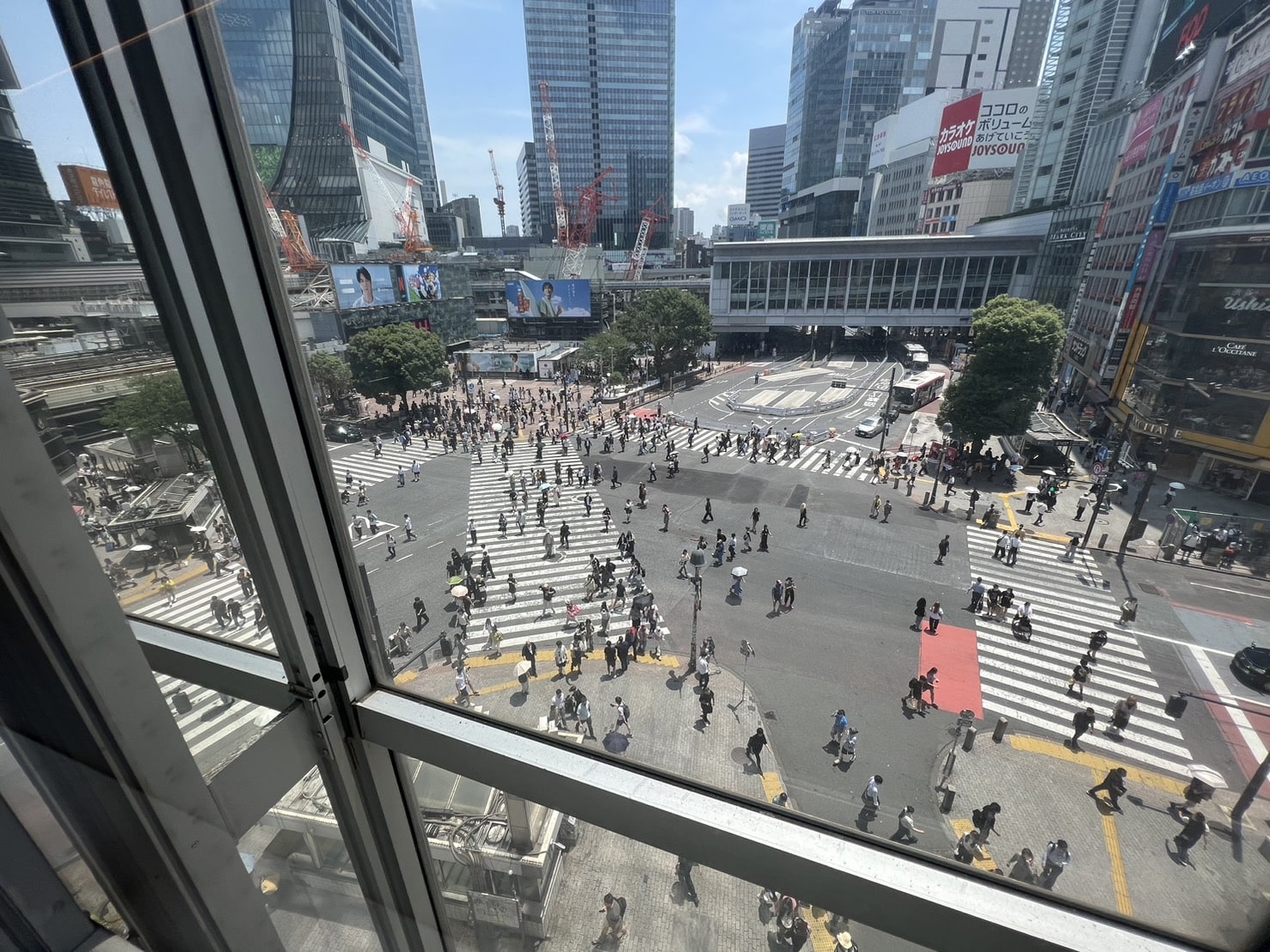 Shibuya Crossing view from Shibuya Tsutaya 4th floor