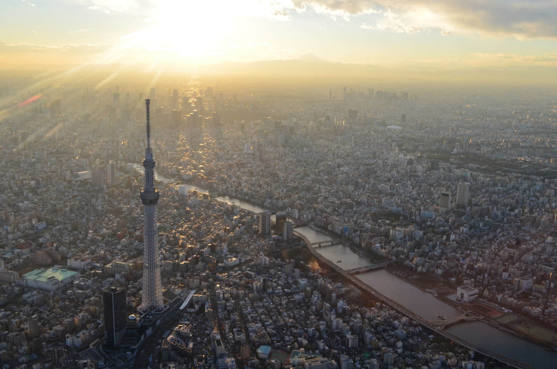 Aerial view of Skytree