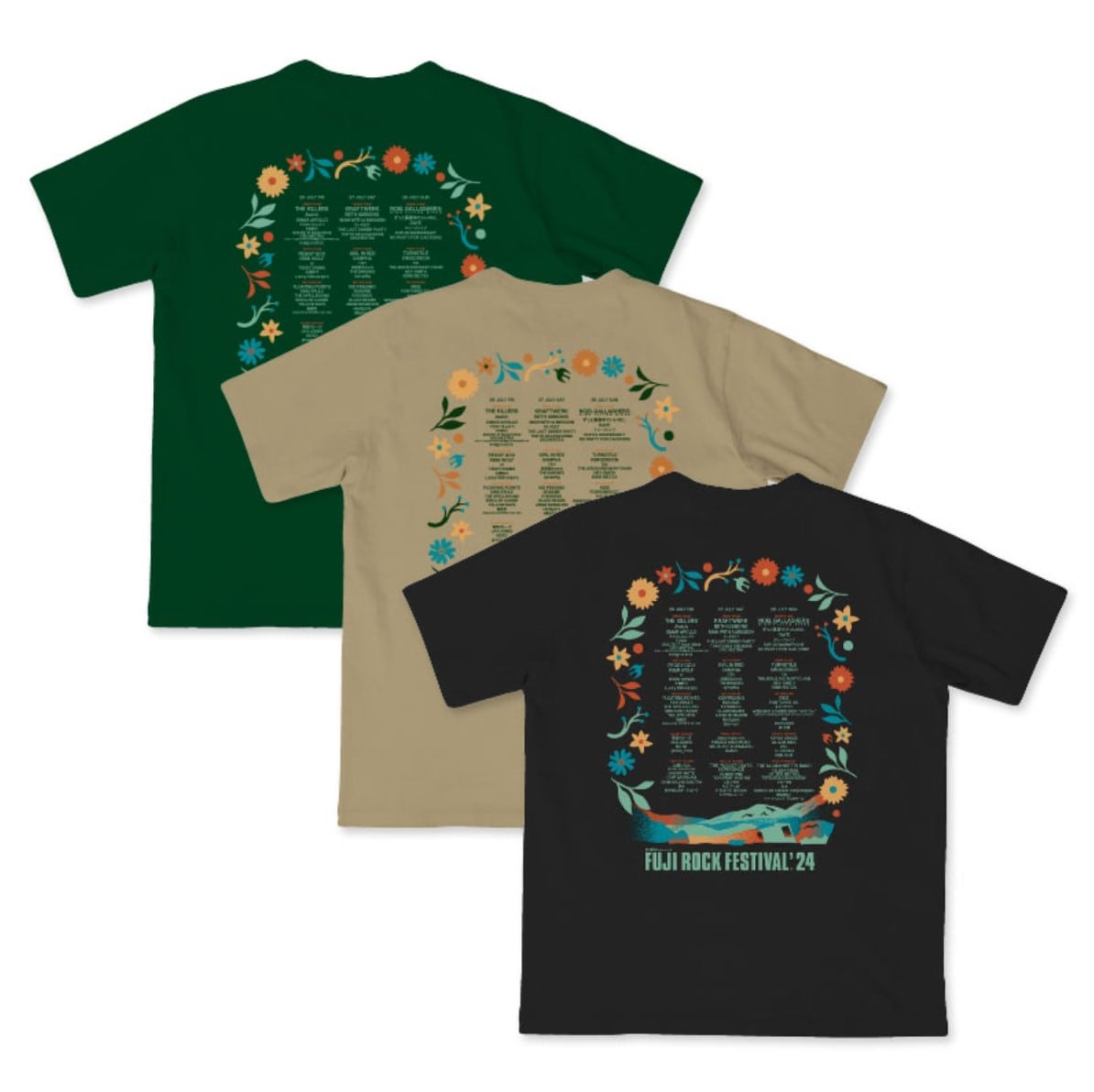 FUJI ROCK'24 Flower T-shirts (T-shirts with performer names)