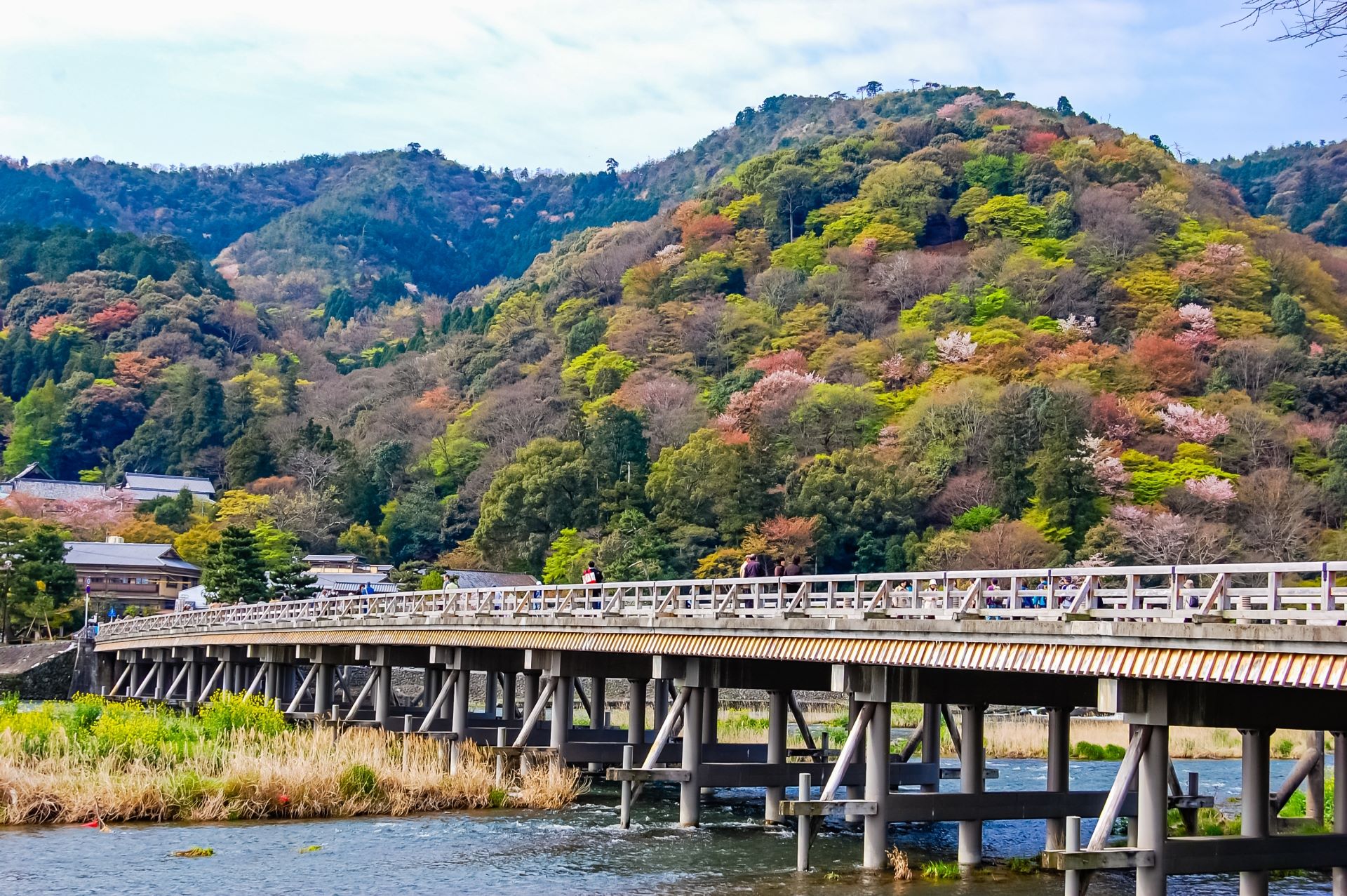 Togetsuko Bridge in Spring