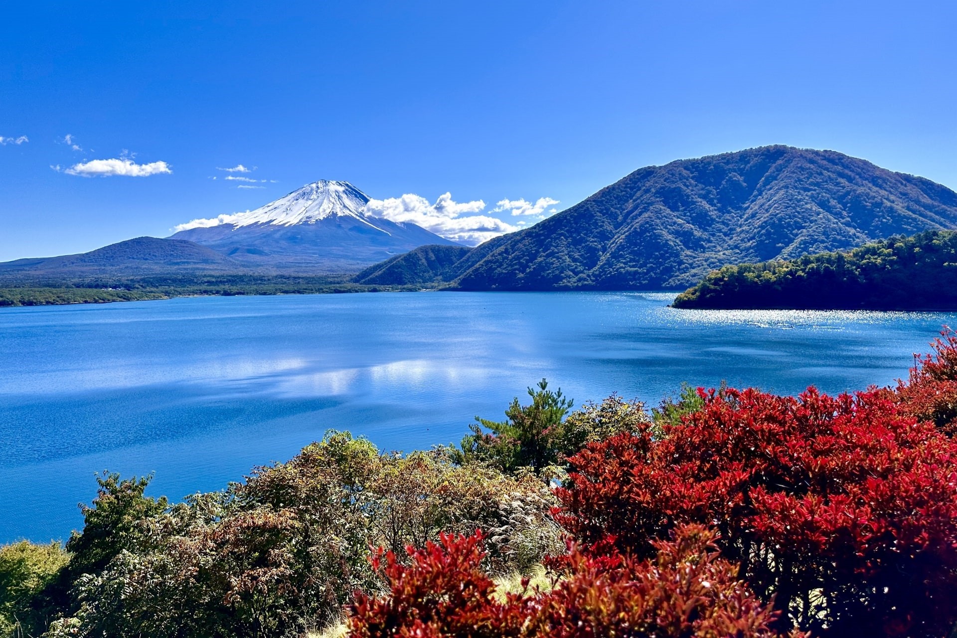 Autumn leaves at Lake Motosu