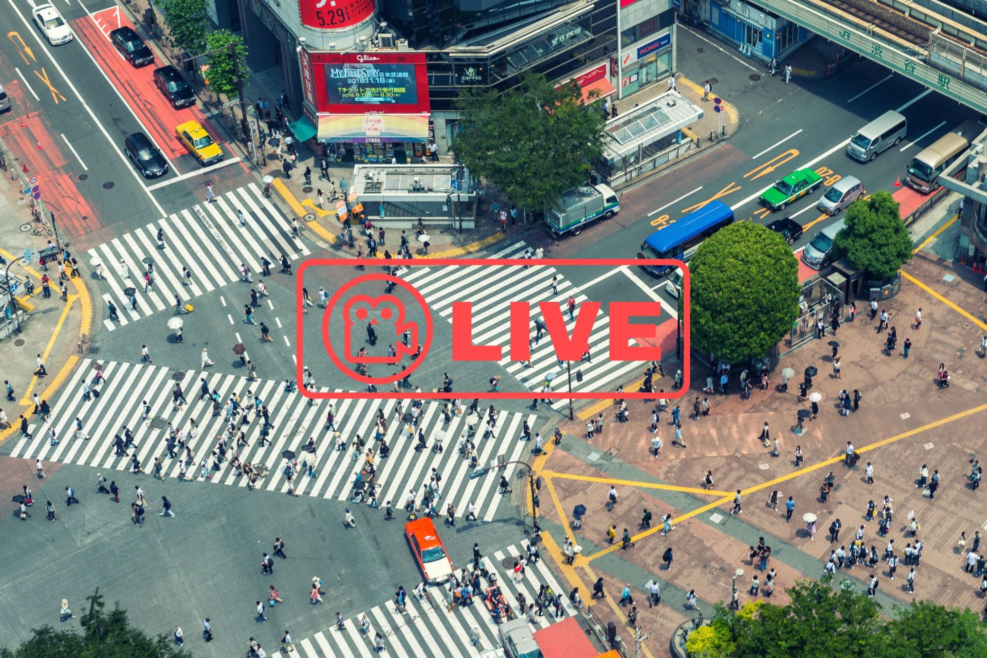 Shibuya Scramble Crossing seen from above