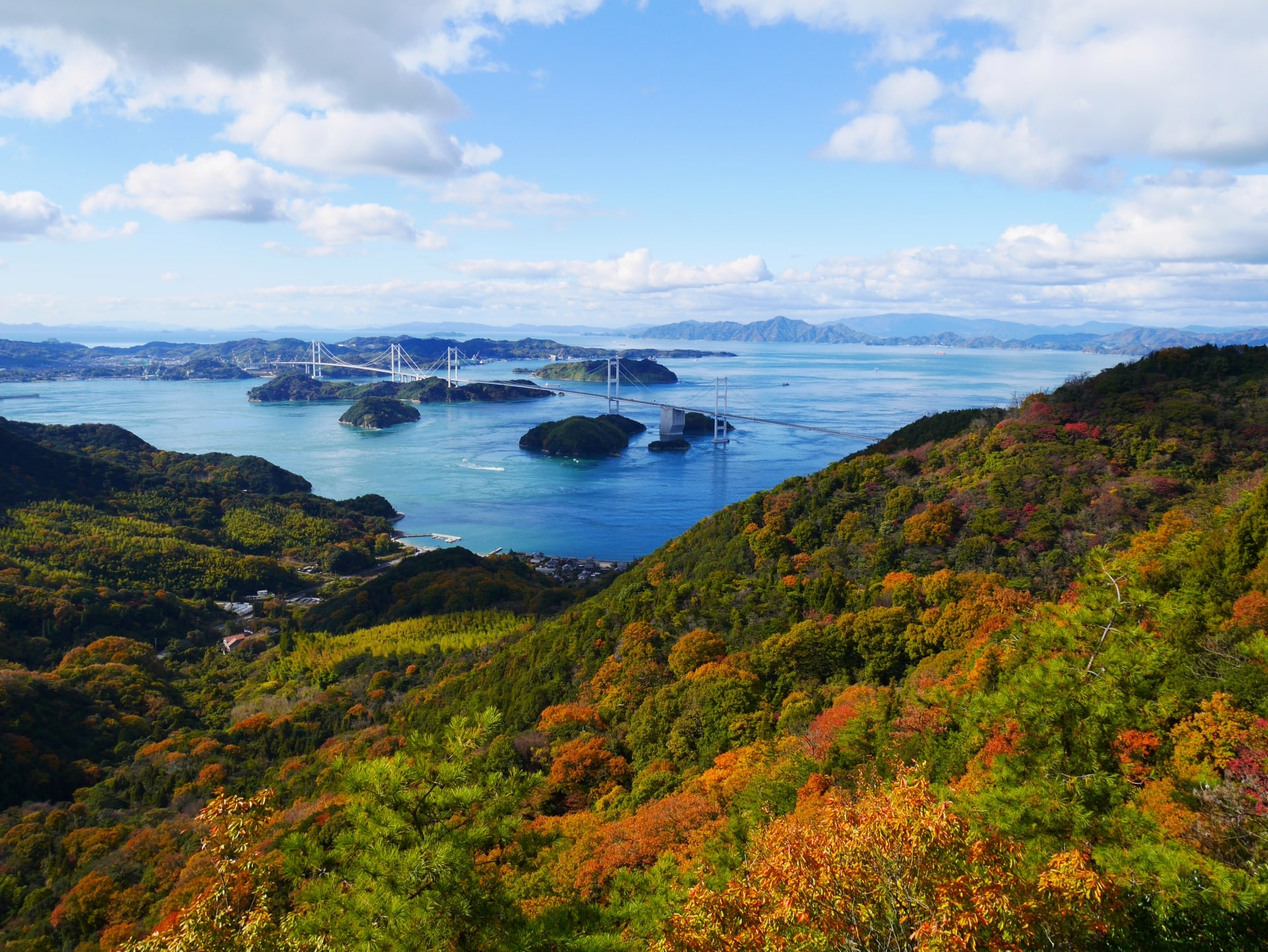 Autumn in Shimanami Kaido at Setonaikai National Park 