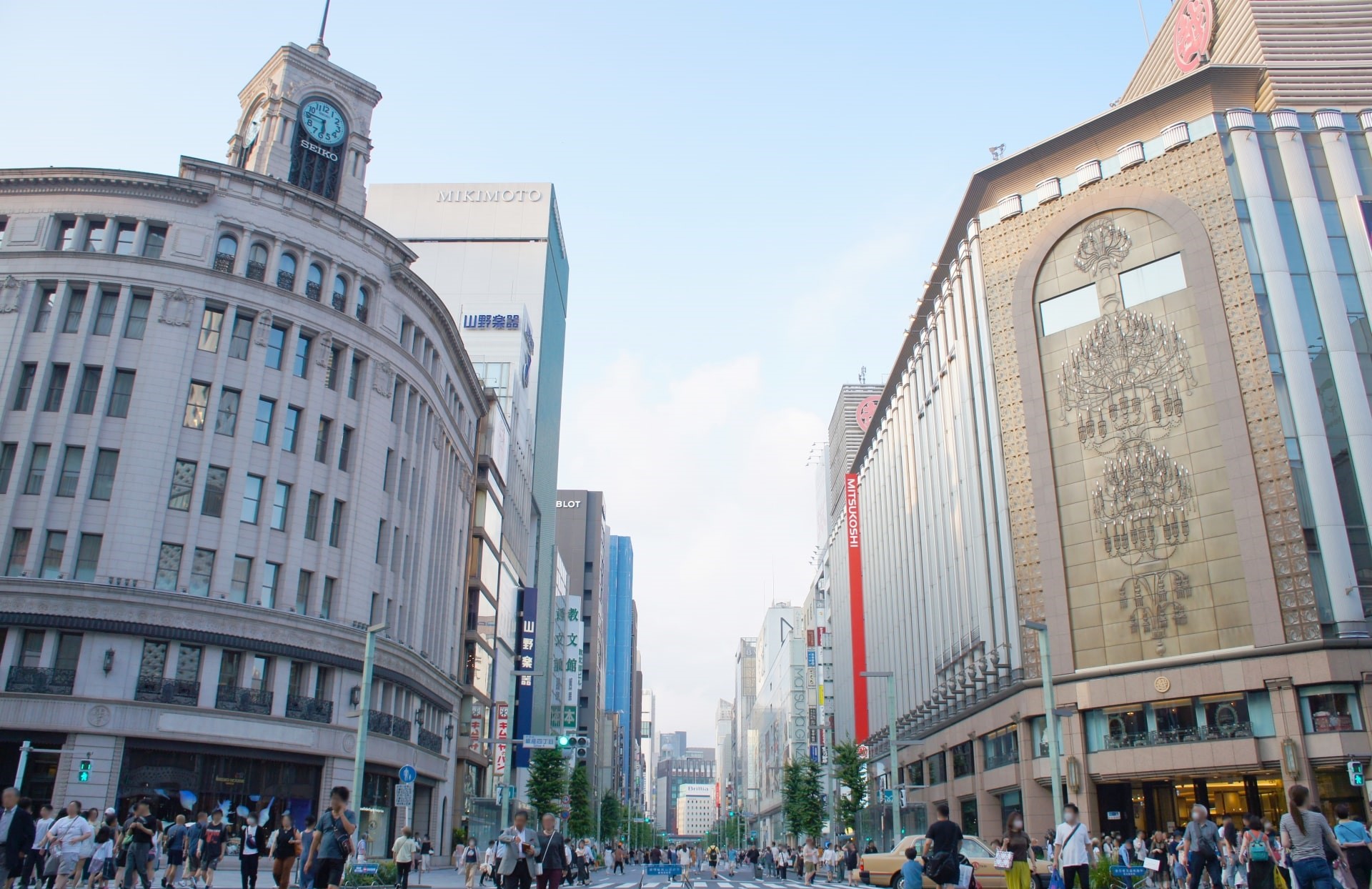 Ginza's sophisticated shopping street 