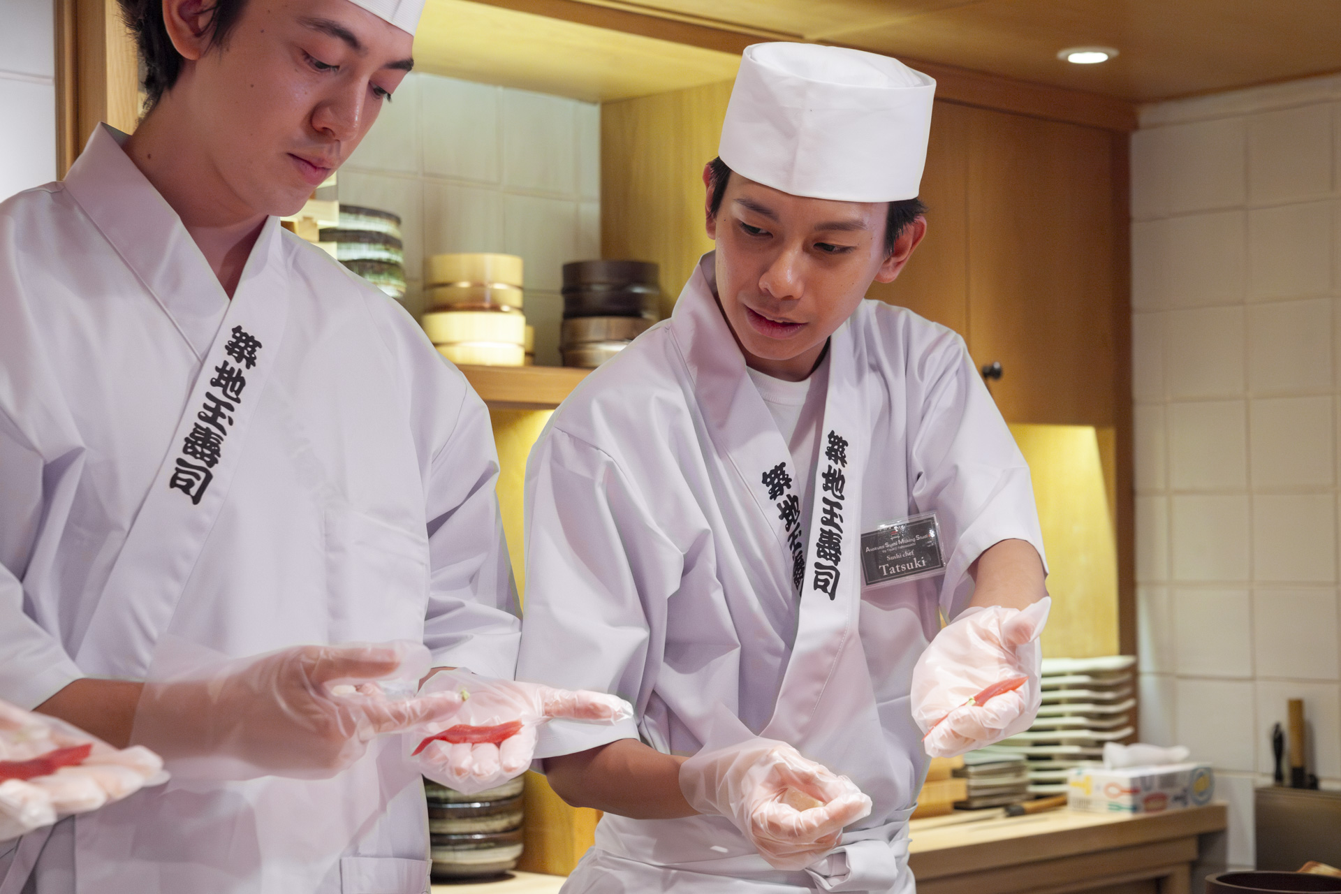 Chef explaining at Sushi Nigiri Experience Asakusa Dojo