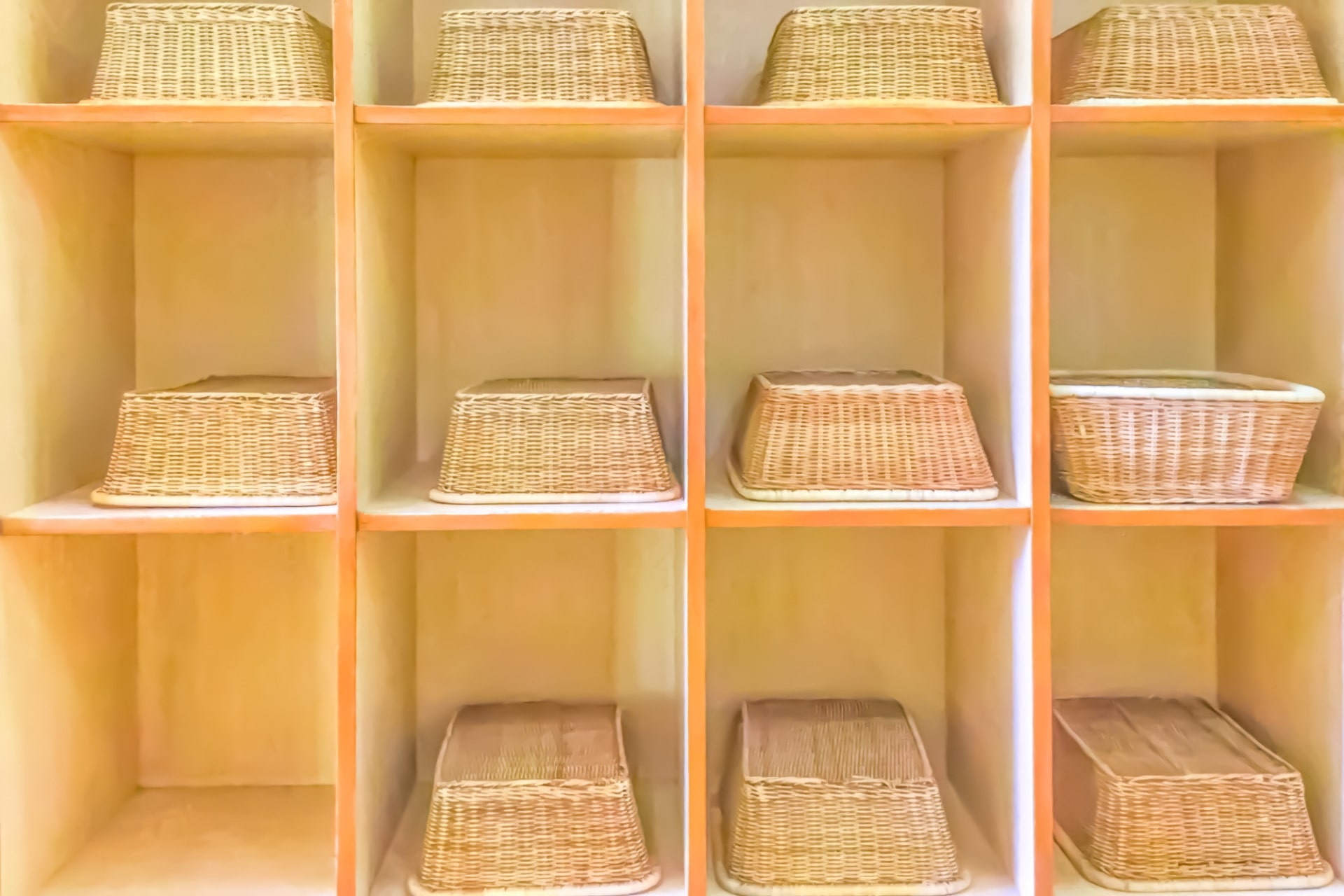 Baskets for clothes at Japanese bathhouses