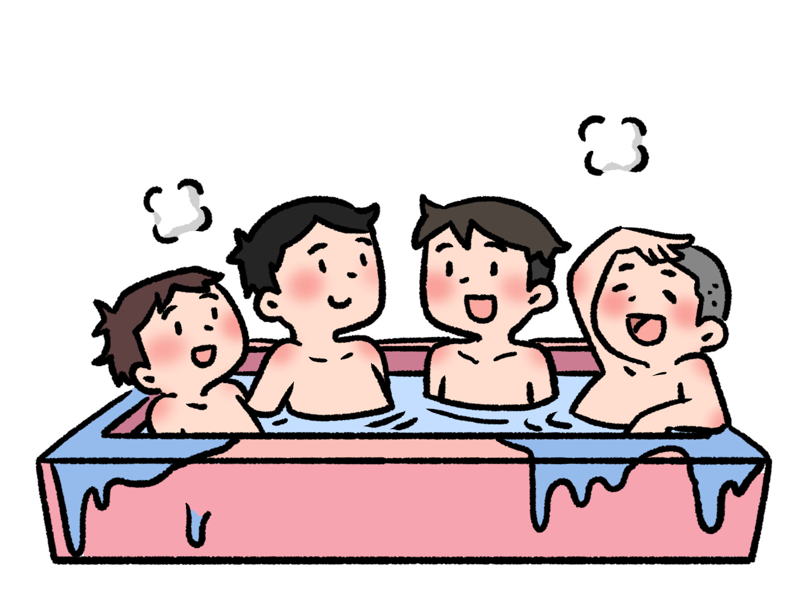 Group of people bathing