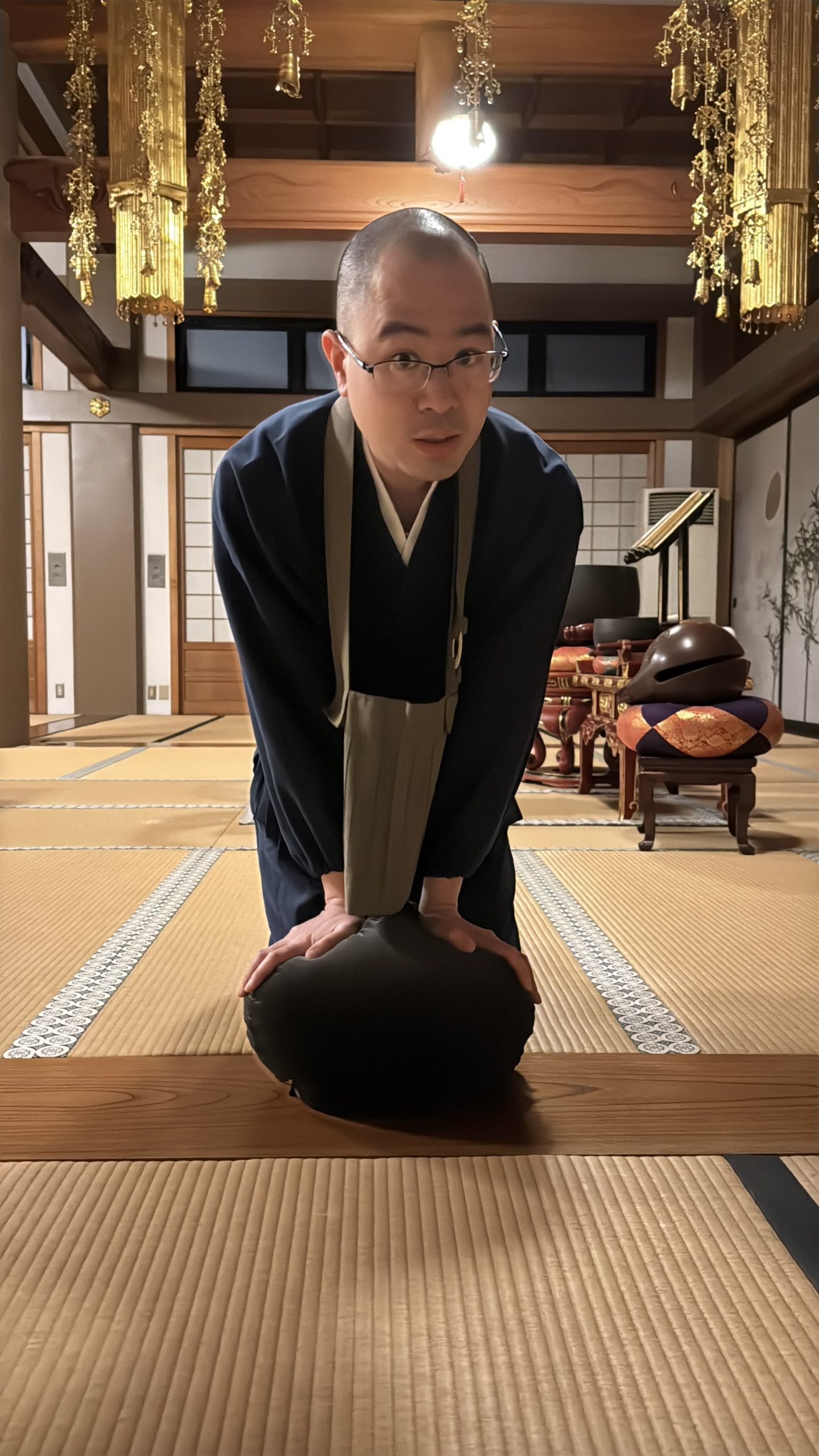 Zazen explanation at Denchuji Temple
