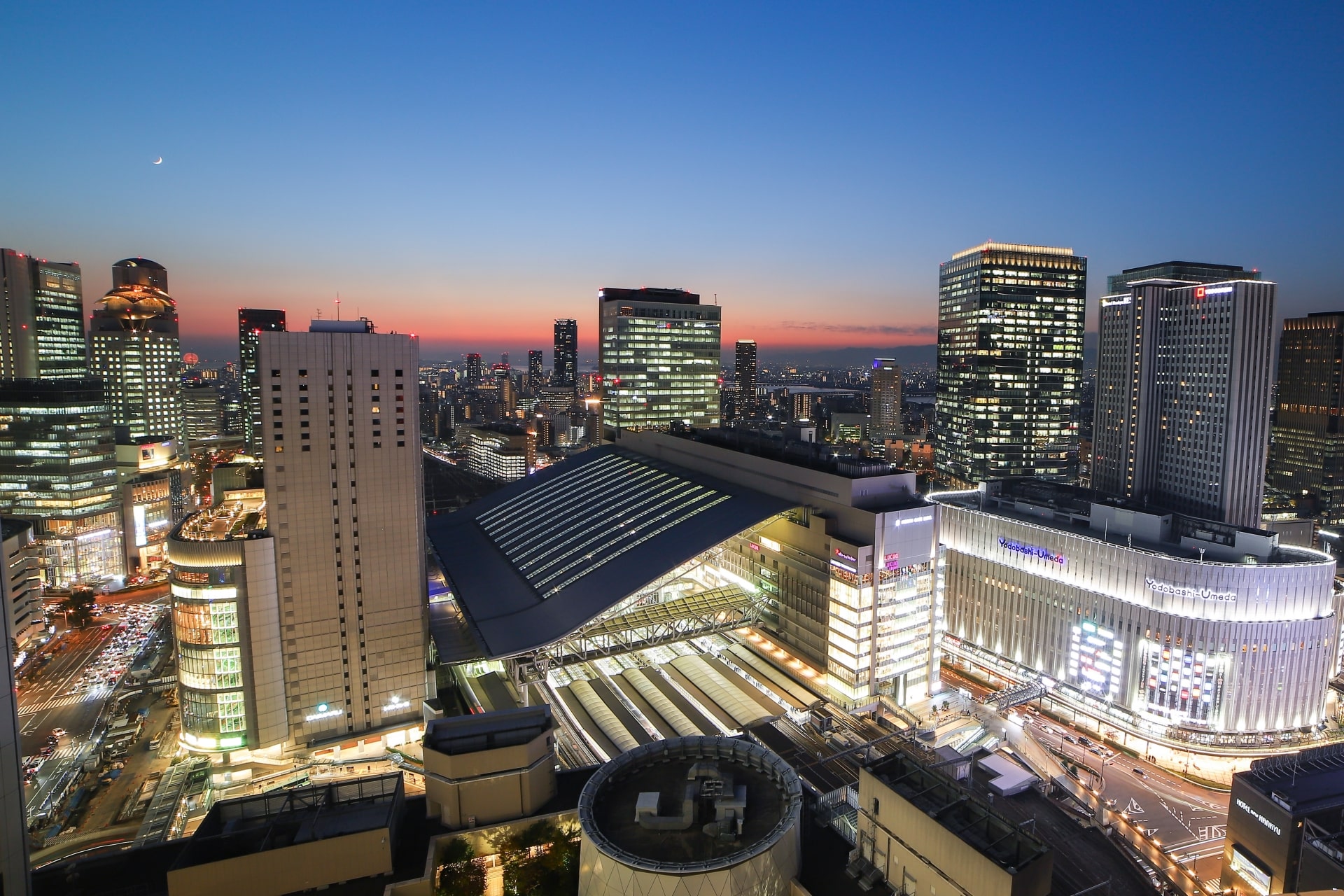 Osaka station at night