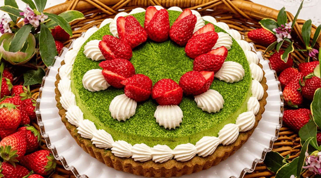 Shortcake tart made with Tsujiki matcha-min