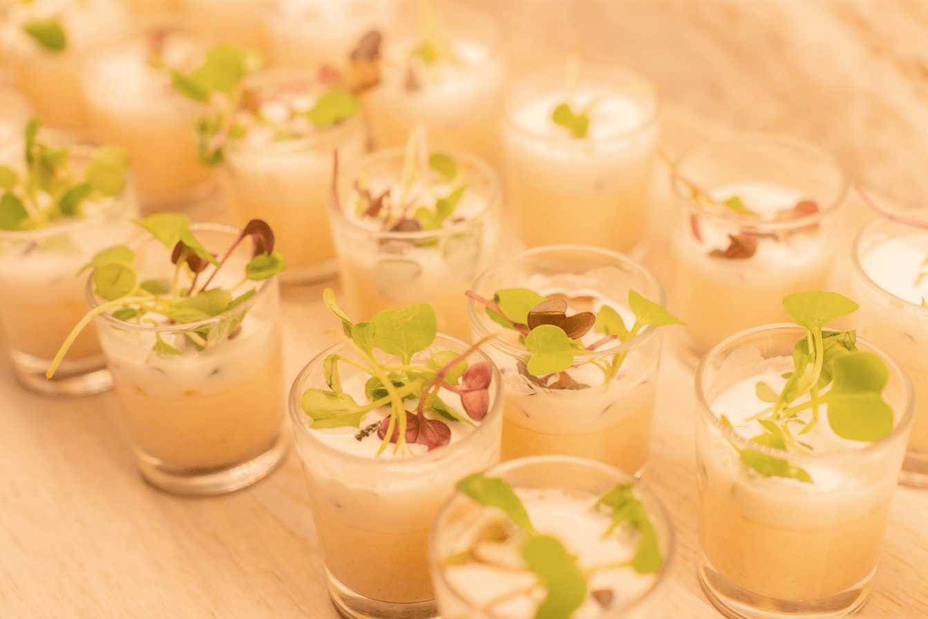Crab Miso Flan and White Corn Pottage