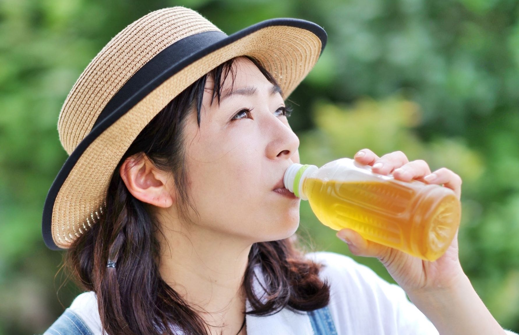 Woman drinking Japanese Green Tea