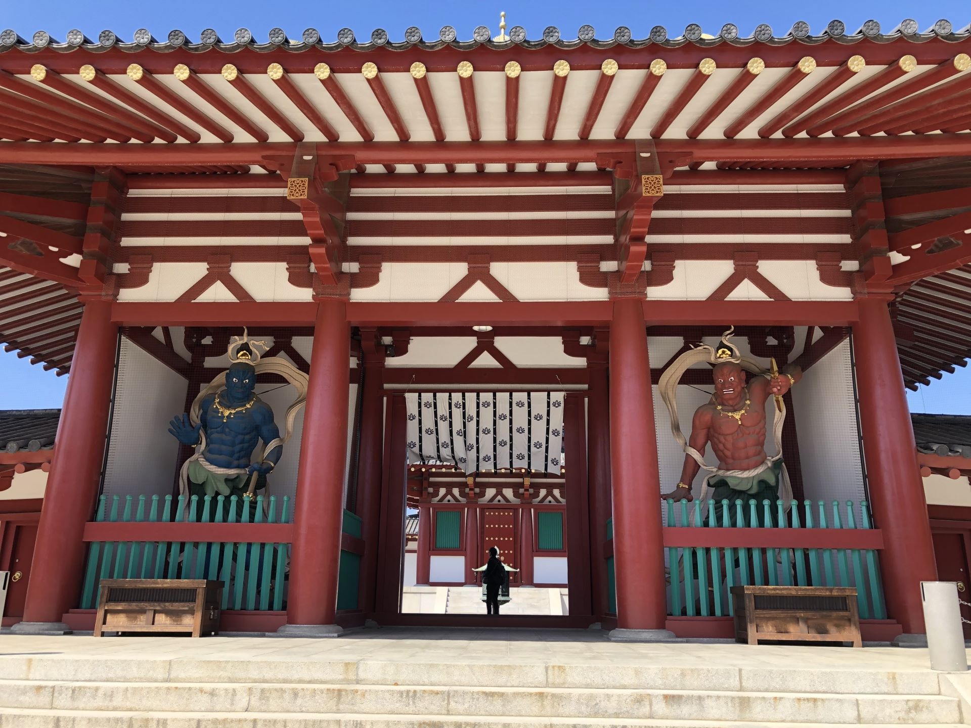 Nio guardians at Niomon Gate of Shitennoji Temple