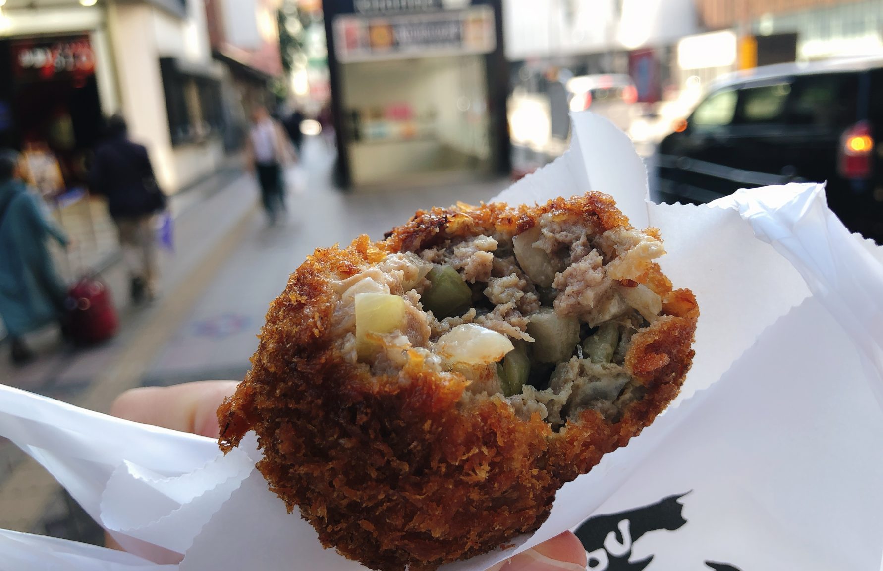 The famous menchi-katsu at Satou