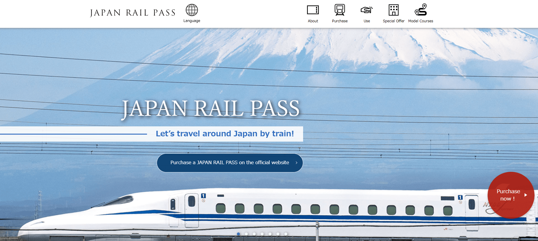 Japan Rail Pass website
