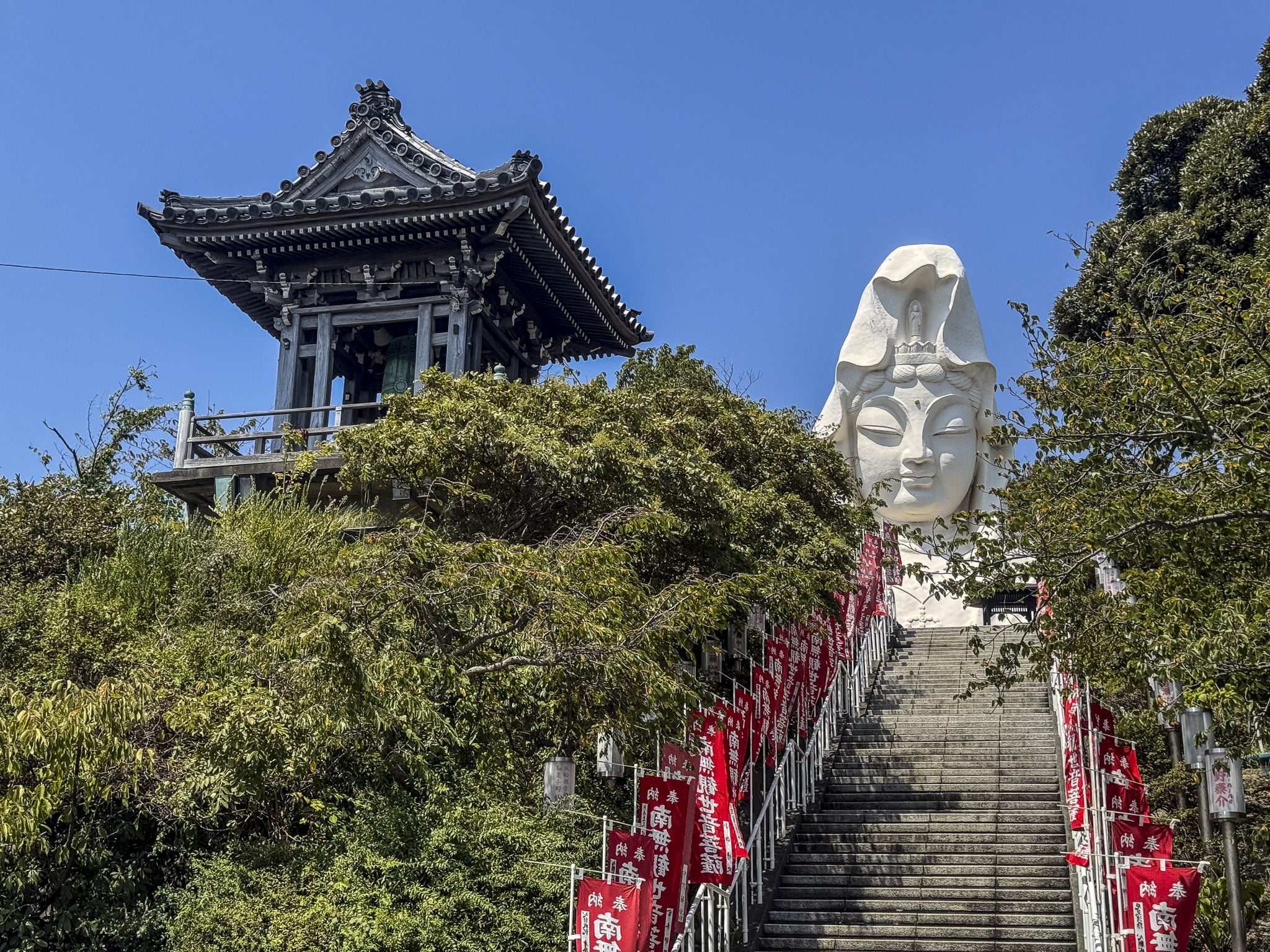 Stairs to Kannon Statue at Ofuna Kannonji