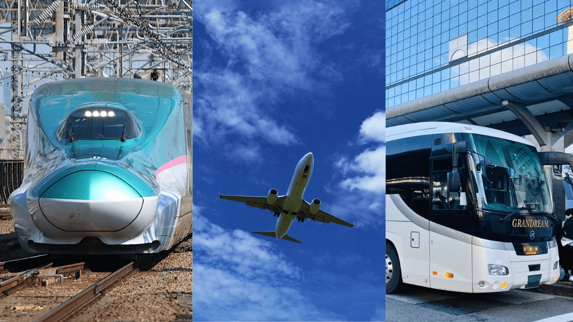shinkansen, bus, plane