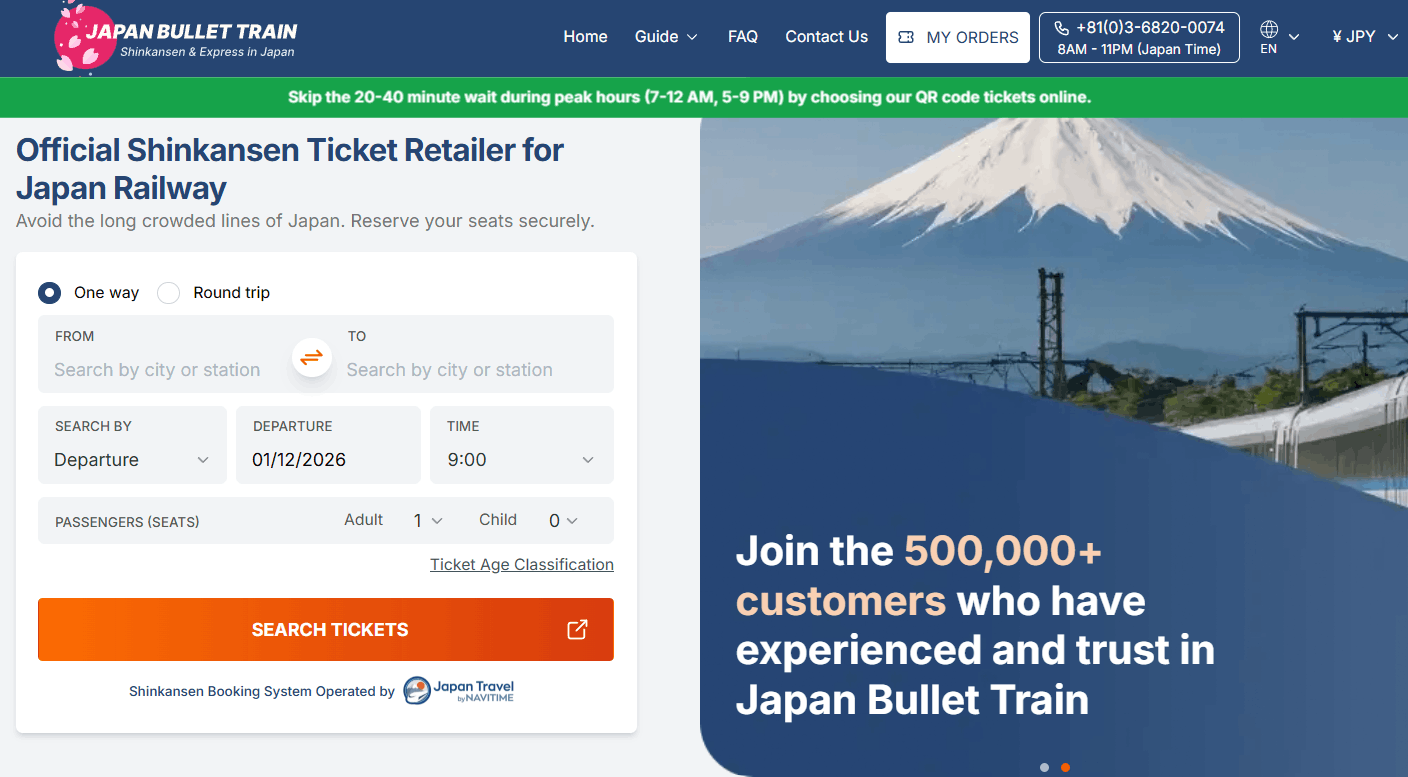 Japan Bullet Train website