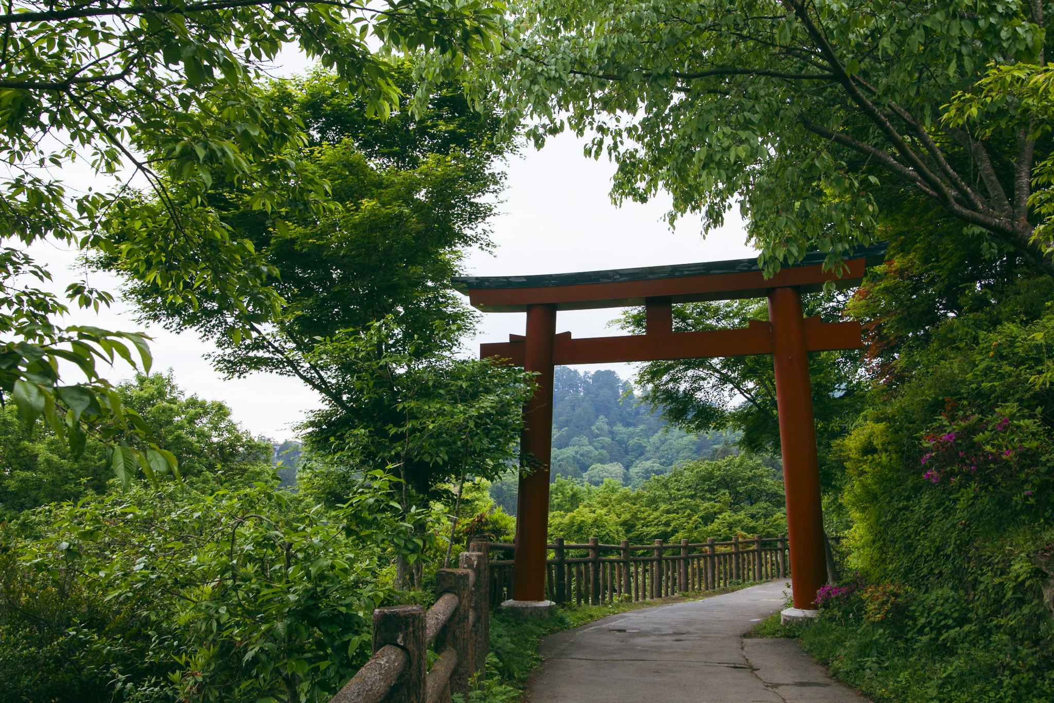 Mitake Shrine Torii gate near Mitakesan Station