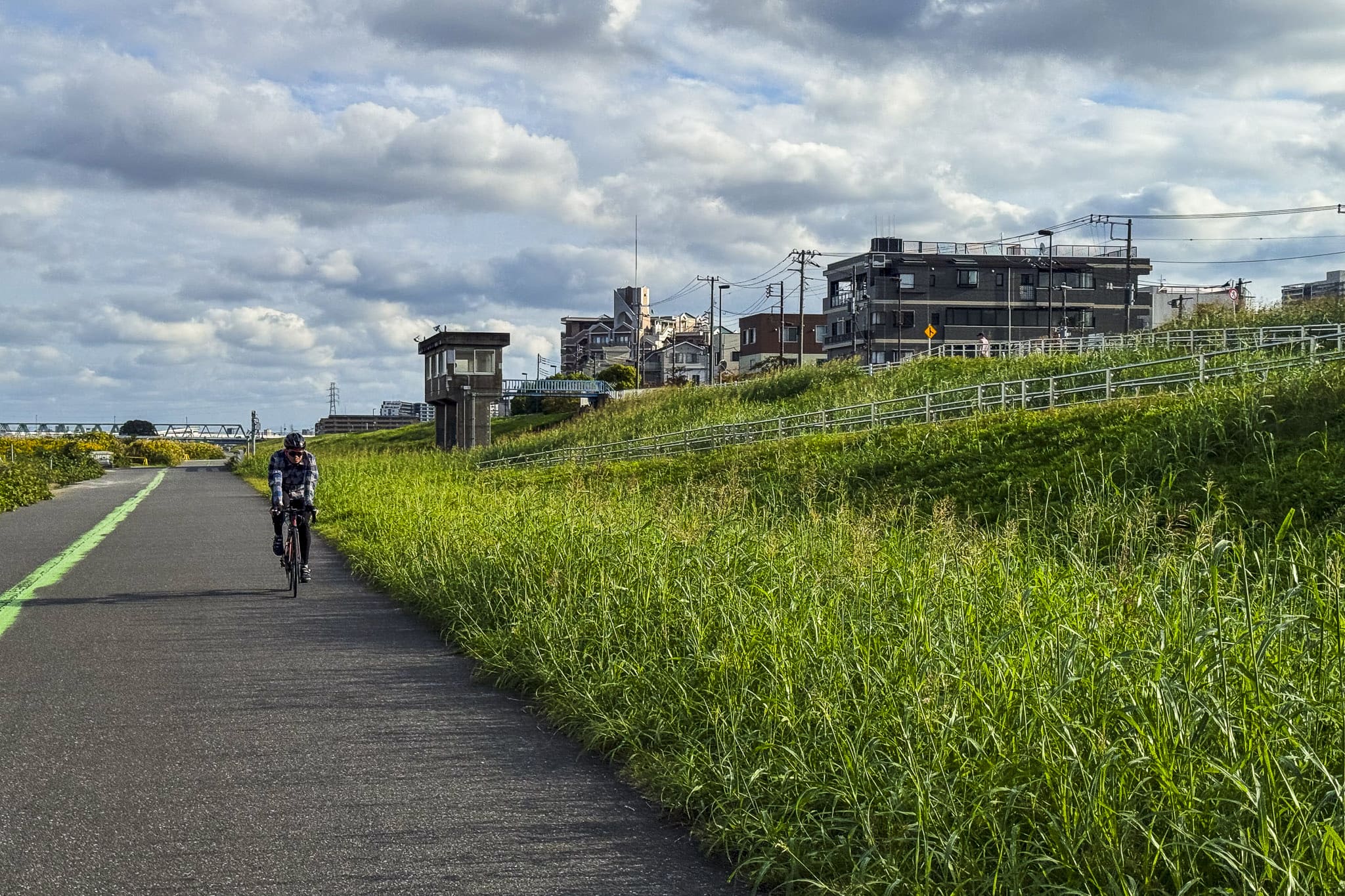 Levee road next to the Arakawa