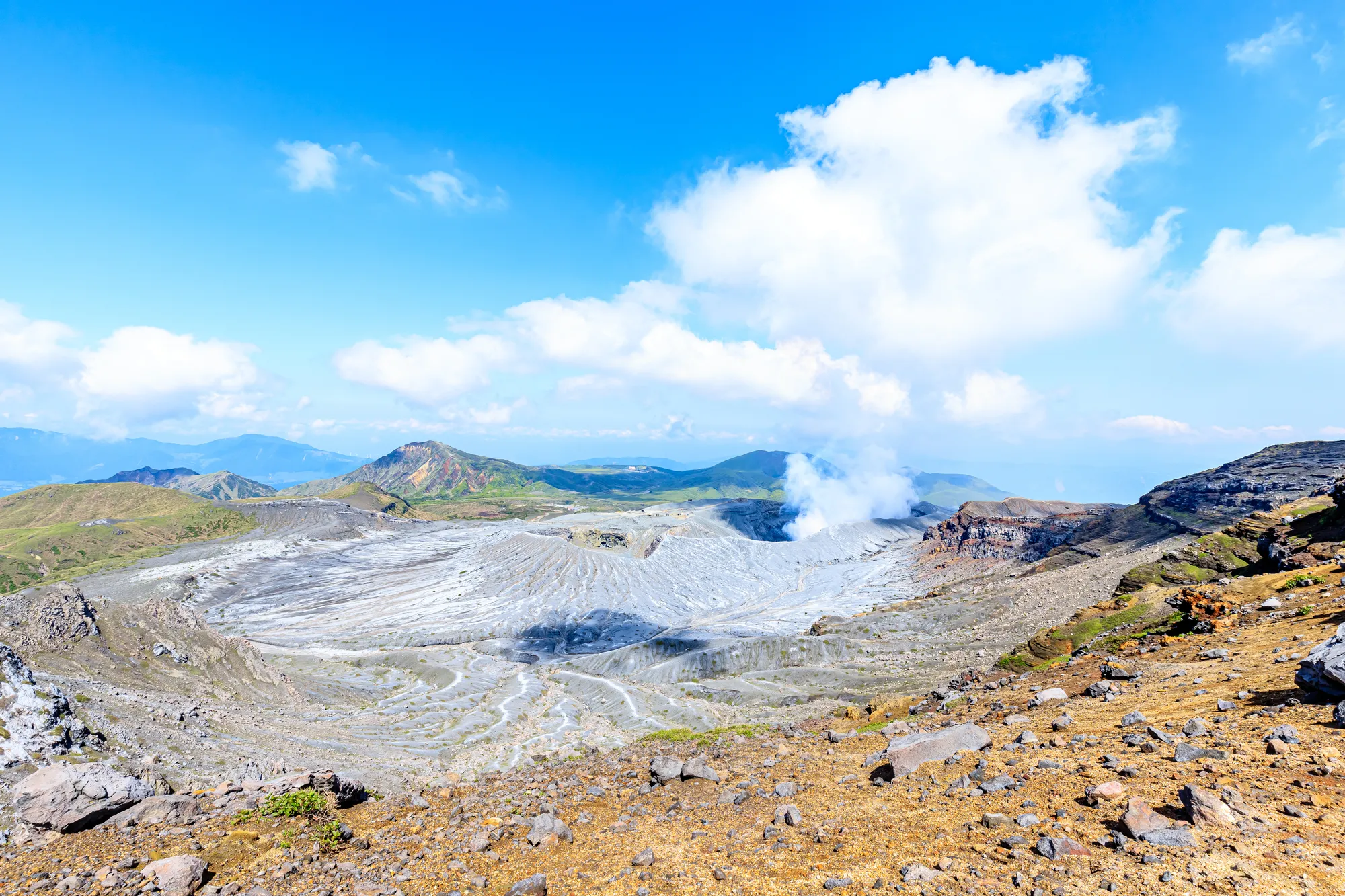 Mountain Aso Nakadake crater, Aso, Kumamoto, Kyushu, Japan