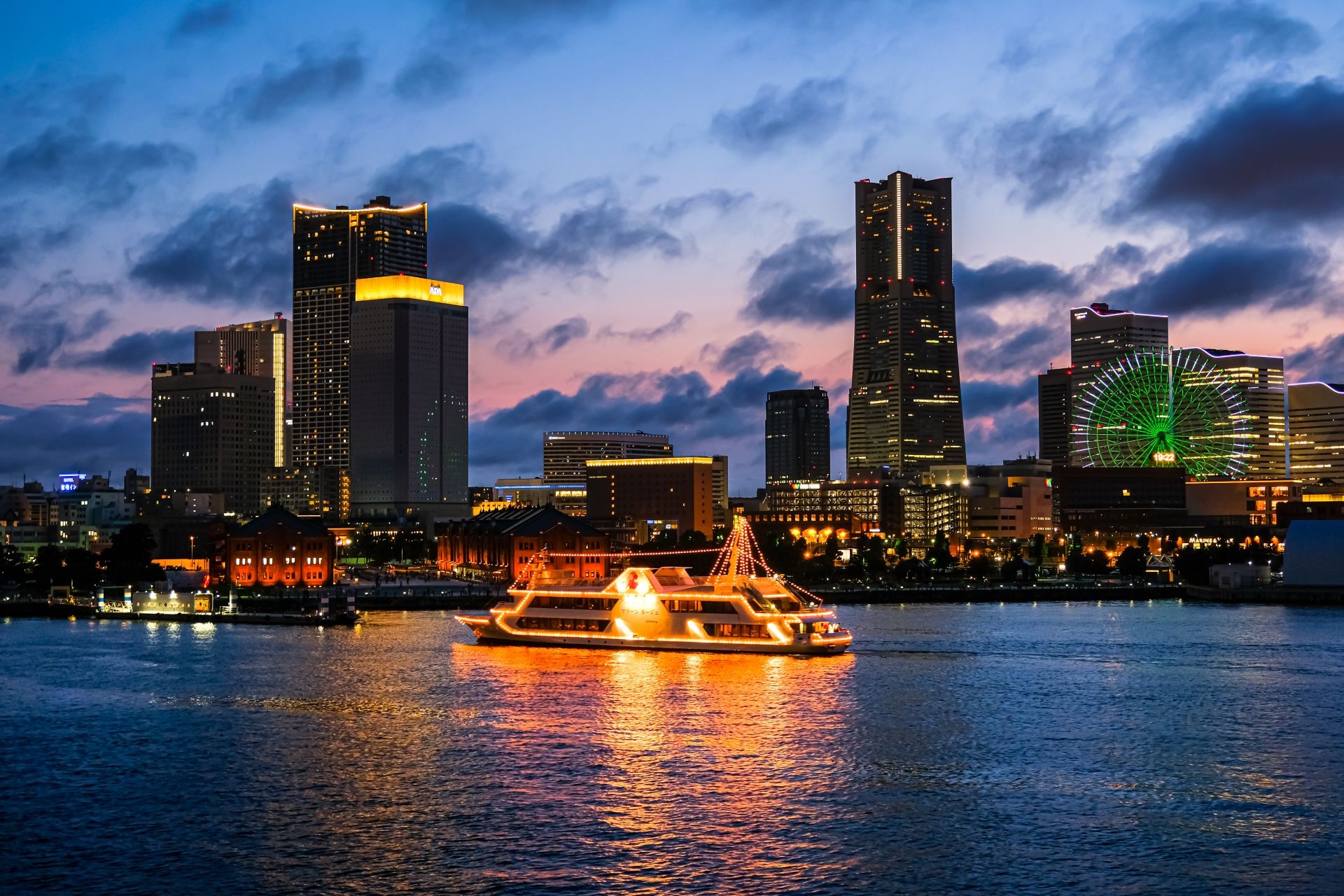 Cruise at night in Yokohama