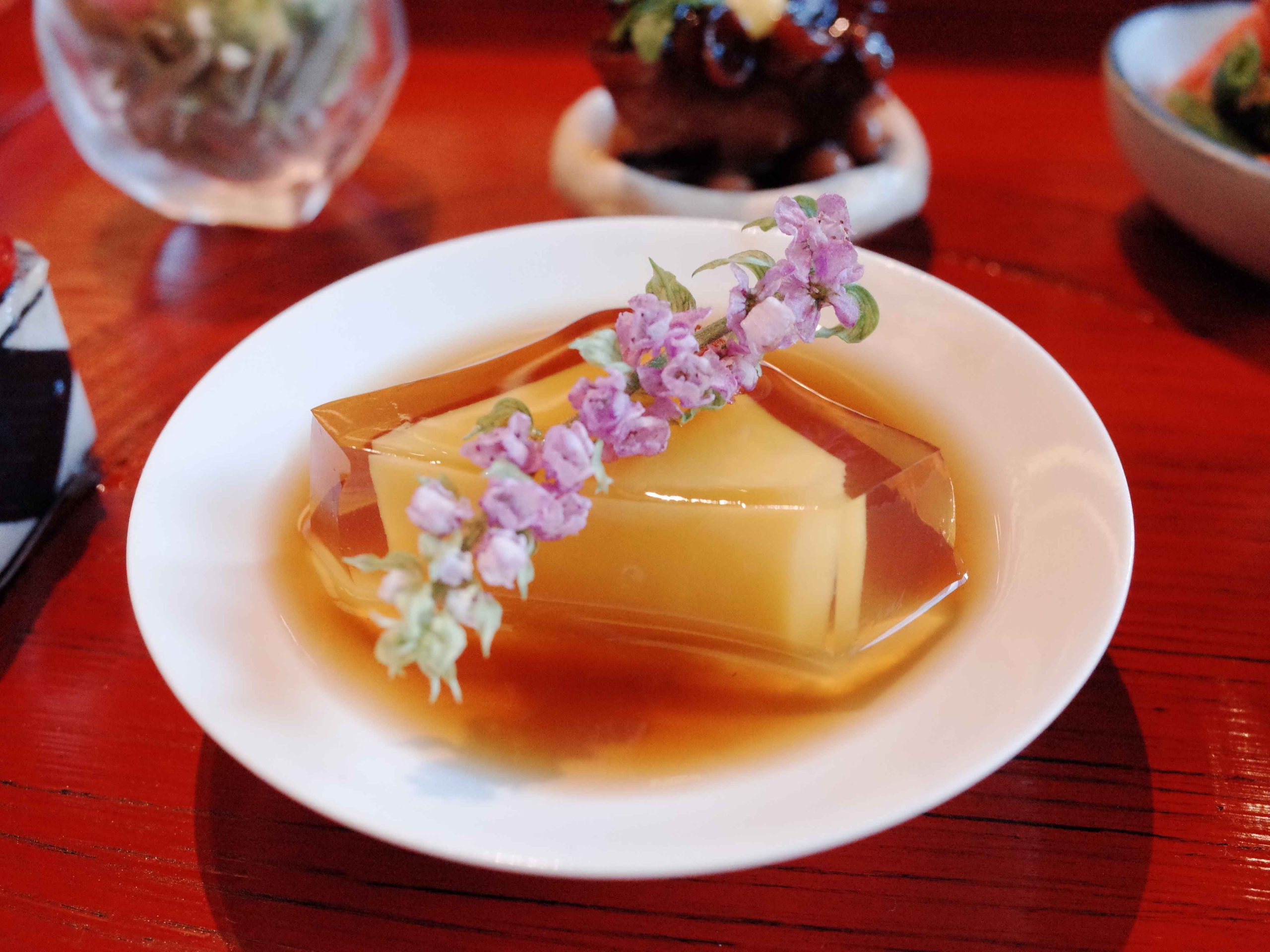 Corn tofu appetizer at UNKAI kaiseki course, Tokyo