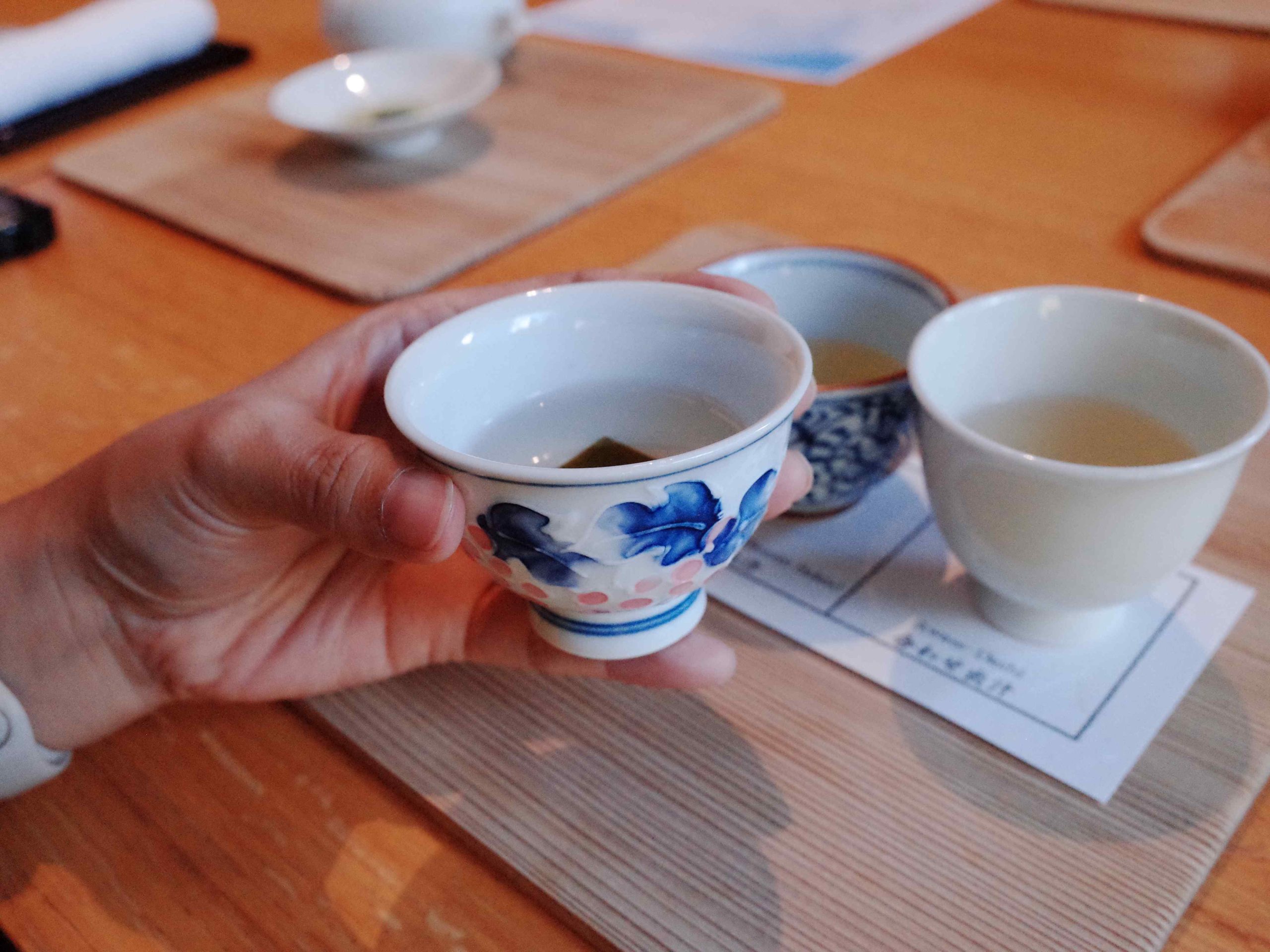 Dashi tasting cups at UNKAI kaiseki dinner, ANA InterContinental Tokyo