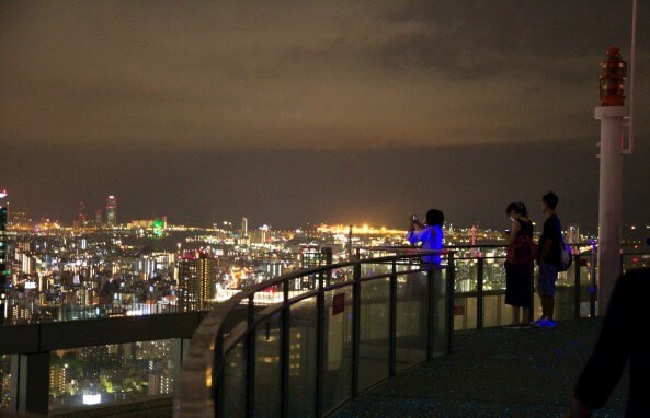 The observation deck of Umeda Sky Building at night